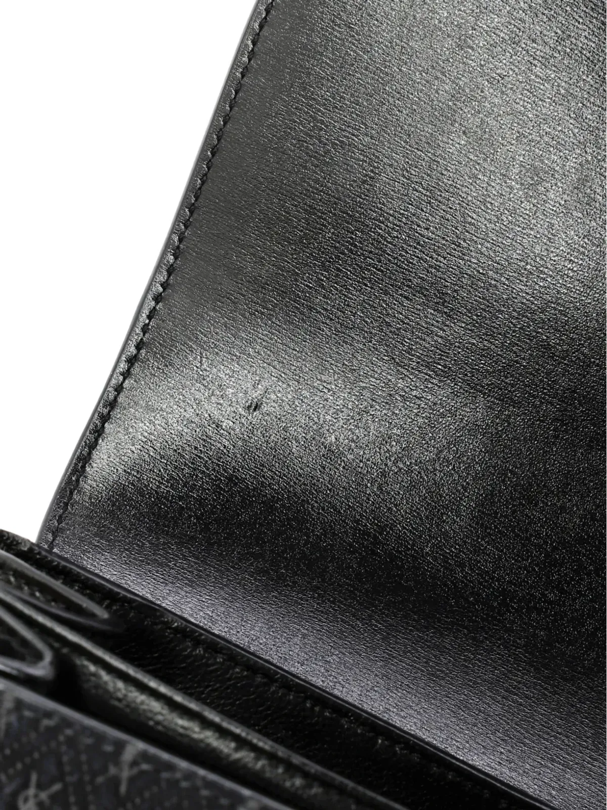 Saint Laurent Pre-Owned トップフラップ サッチェル モノグラム・オールオーバー スエード クロスボディバッグ - 画像5
