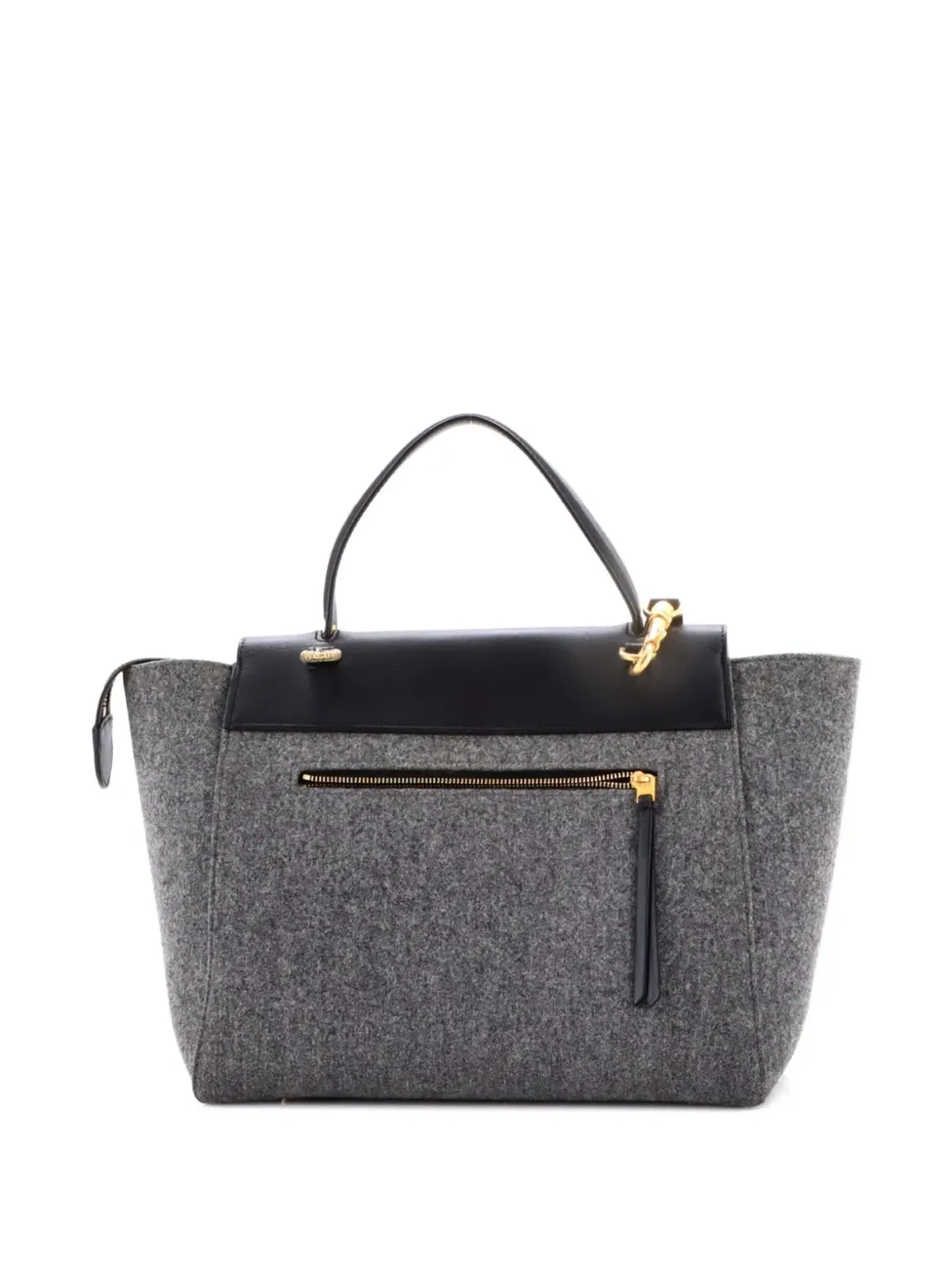 Celine ベルトバッグ フェルトとレザーのミニサッチェル - ブラック - 画像1