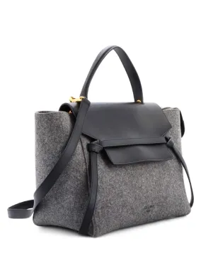 Celine ベルトバッグ フェルトとレザーのミニサッチェル - ブラック - サムネイル2