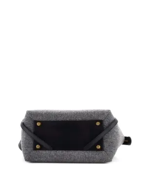 Celine ベルトバッグ フェルトとレザーのミニサッチェル - ブラック - サムネイル3
