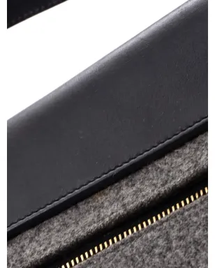 Celine ベルトバッグ フェルトとレザーのミニサッチェル - ブラック - サムネイル4