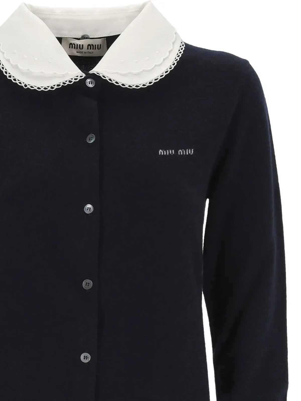 Miu Miu ラウンドカラー カーディガン - 画像3