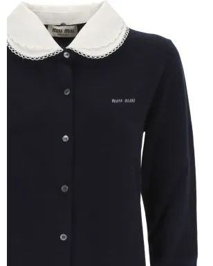 Miu Miu ラウンドカラー カーディガン - サムネイル3