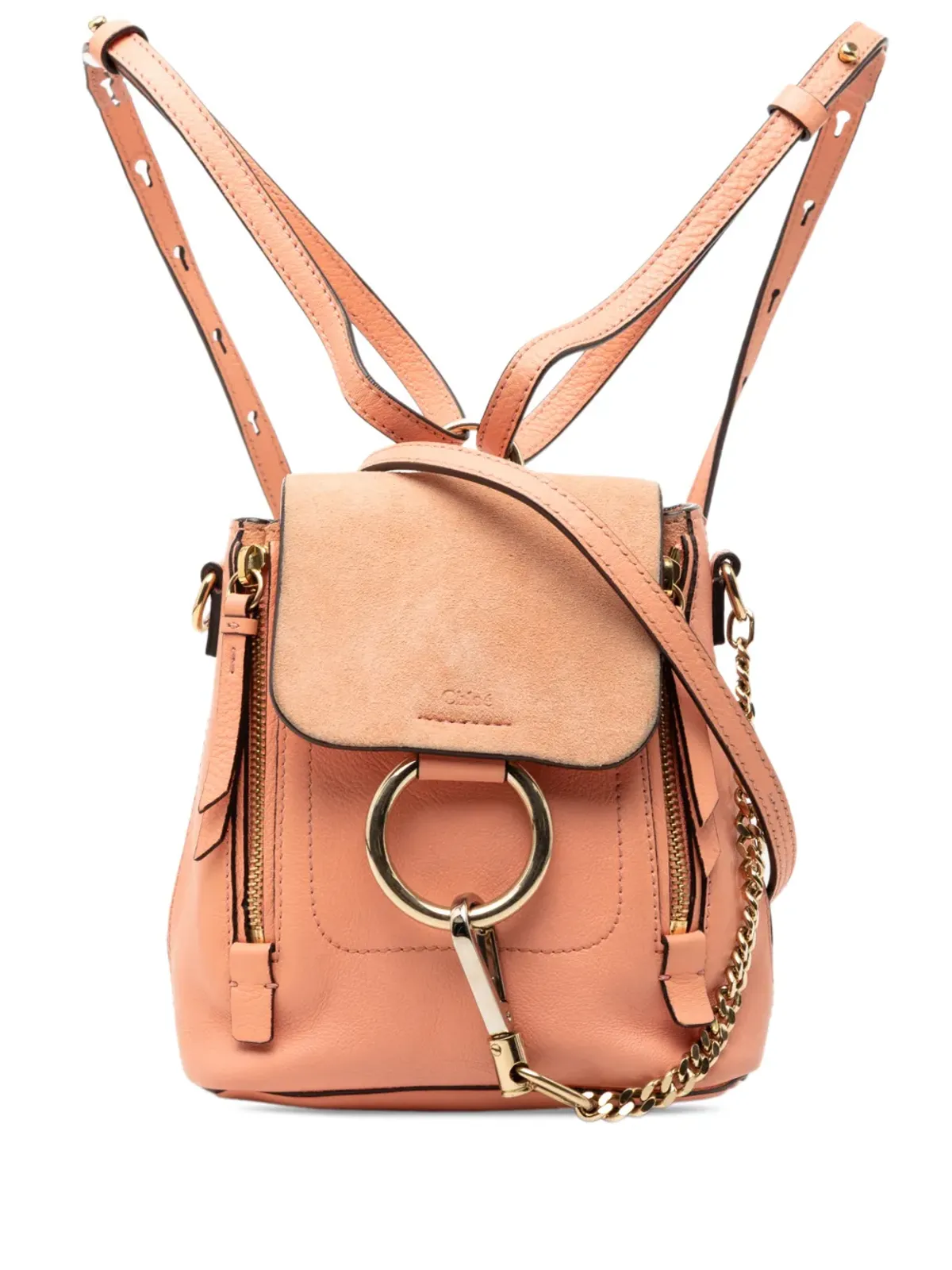 Chloé Pre-Owned 2018 ミニ カーフスキンとスエードの Faye バックパック ピンク - 画像1