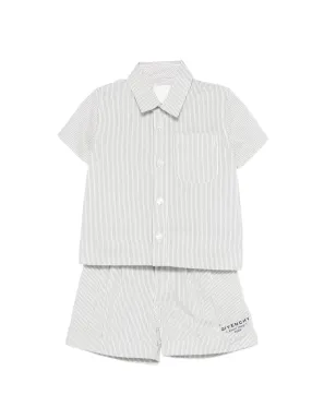 Givenchy Kids ストライプ柄ショートセット（セット2） - White - サムネイル1