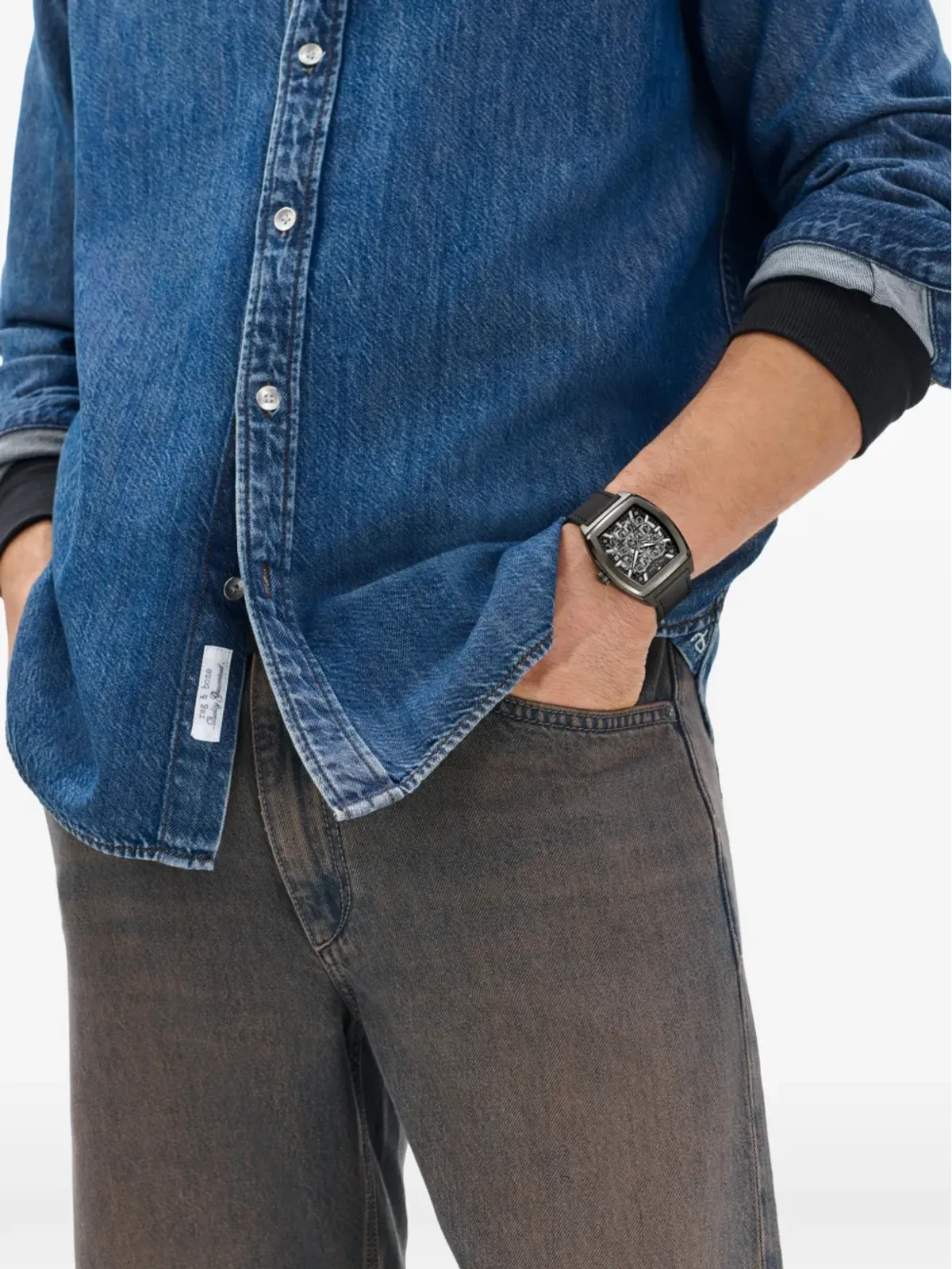 Rag & Bone watches スケルトン・トノー ウォッチ - ブラック - 画像2