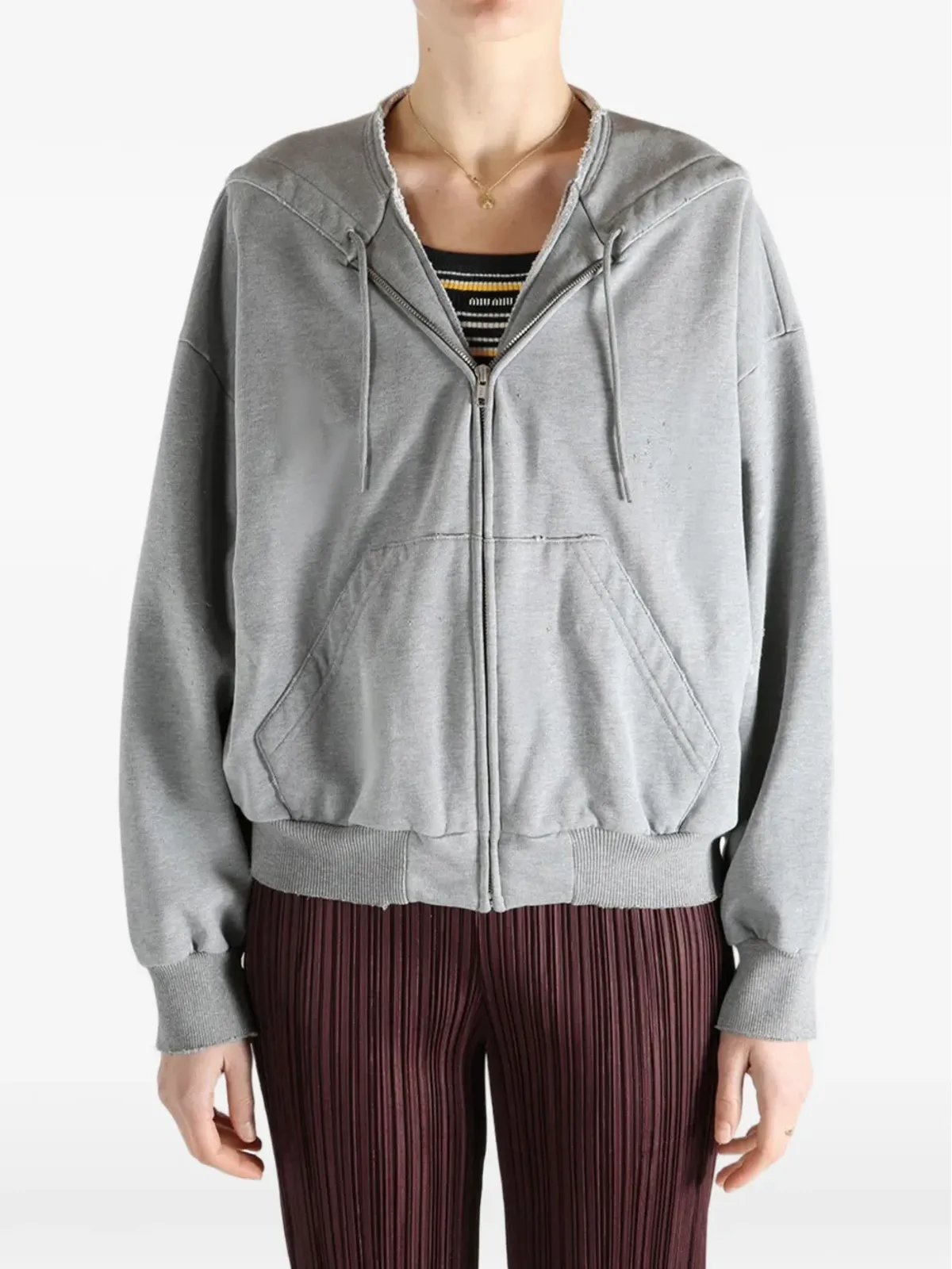 MM6 Maison Margiela ジップフーディ - グレー - 画像2