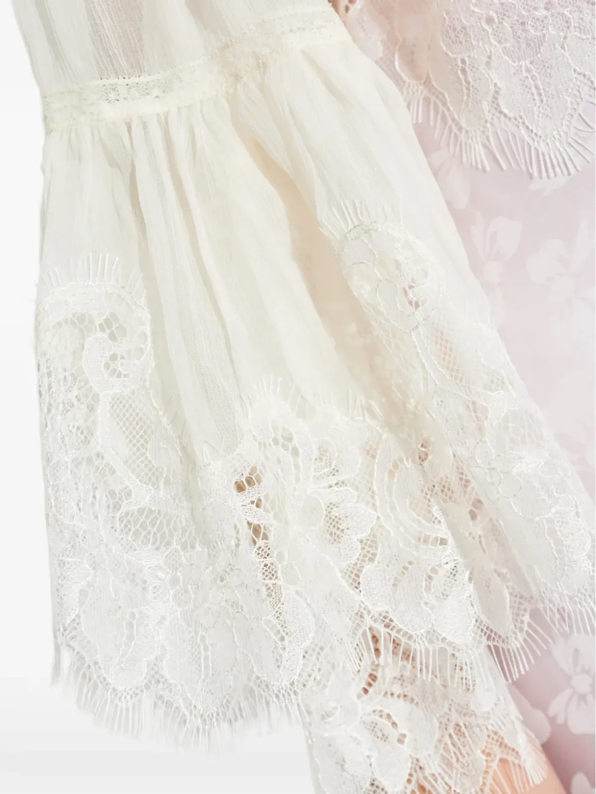 LoveShackFancy ダーライン レースベルスリーブ ブラウス - 画像5