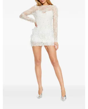 LoveShackFancy Alouetta embellished lace mini dress - White - サムネイル2