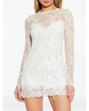 LoveShackFancy Alouetta embellished lace mini dress - White - サムネイル3