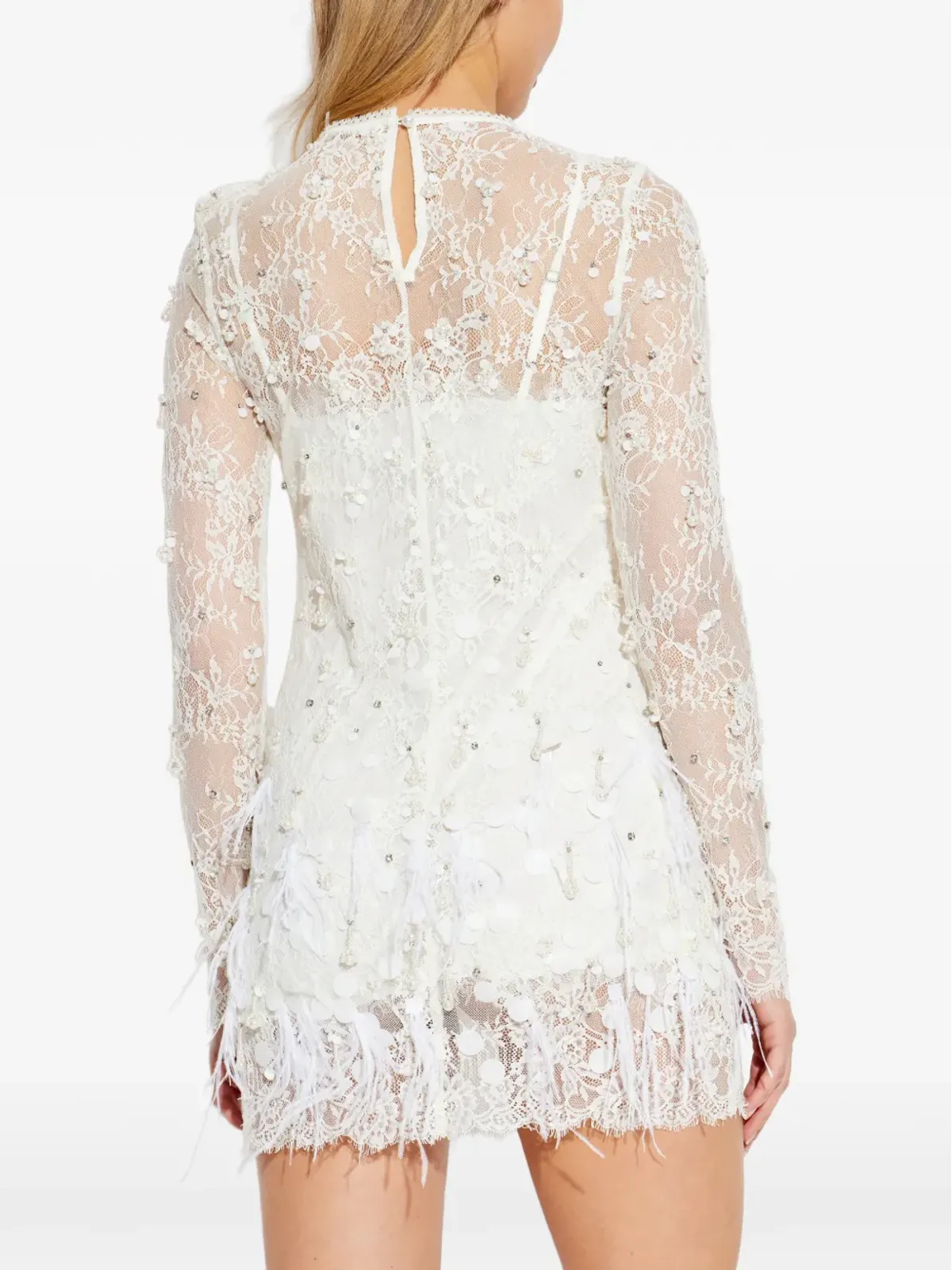 LoveShackFancy Alouetta embellished lace mini dress - White - 画像4