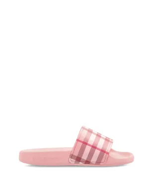 Burberry Kids チェック柄スライド - ピンク - サムネイル2
