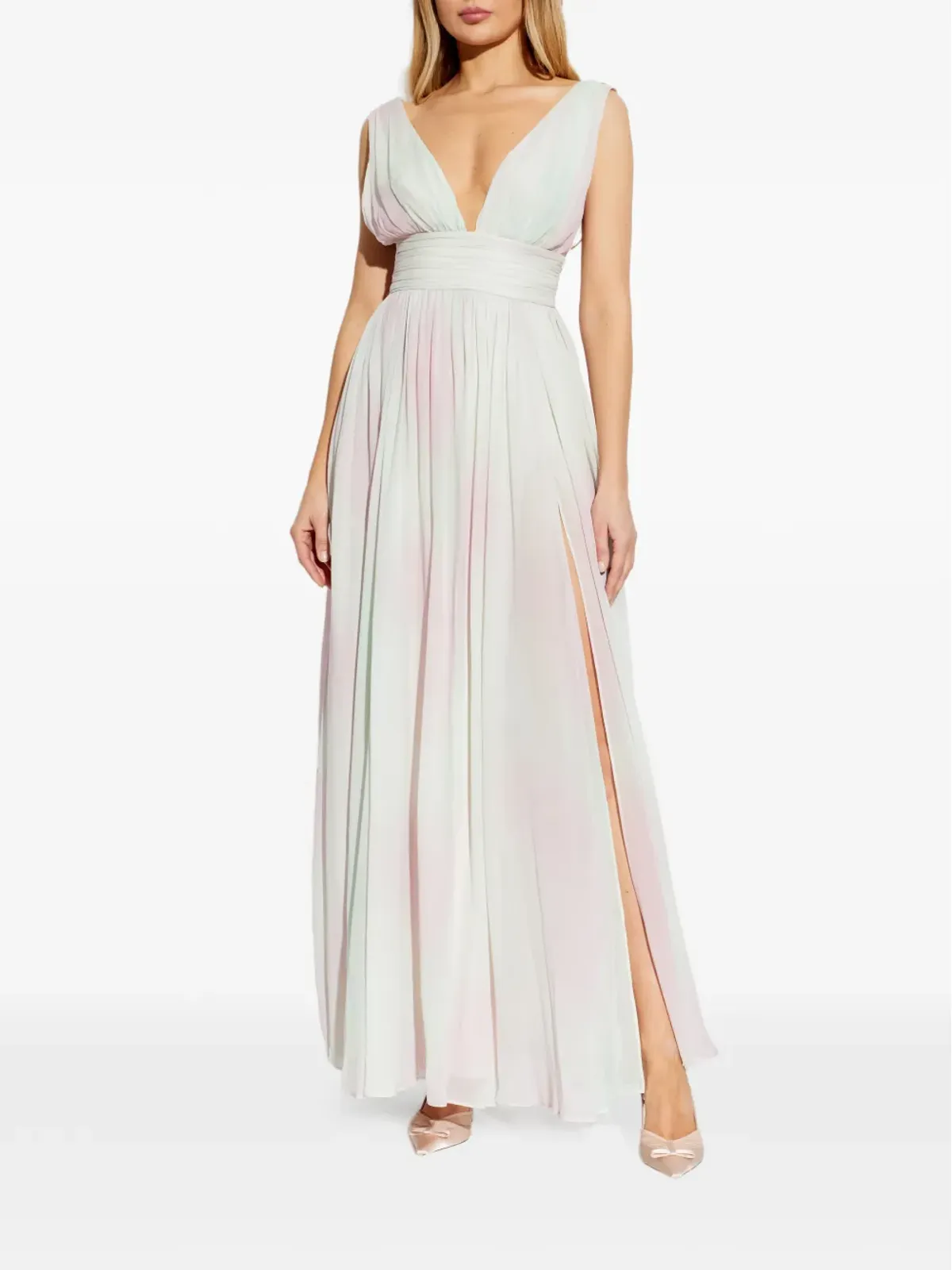 LoveShackFancy Madeleine V-neck slit maxi dress - 画像3