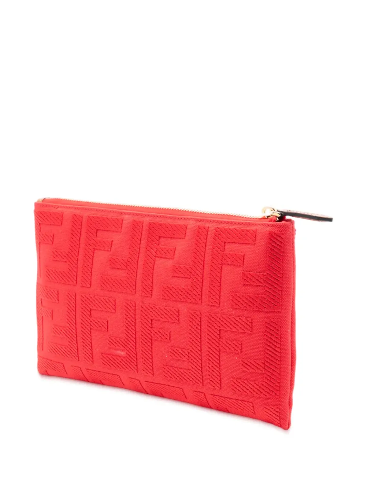 Fendi ビンテージ Zucca Embroidered Canvas Zip Pouch クラッチバッグ - 画像3