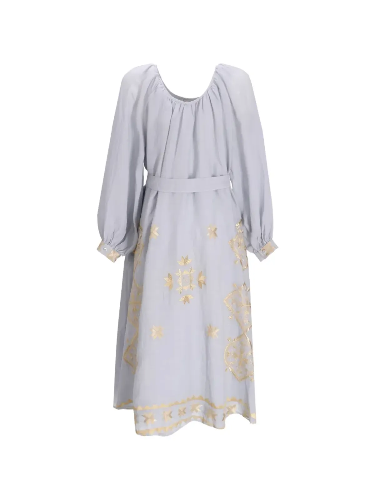 GREEK ARCHAIC KORI 刺繍タイベルト付きミディドレス - 画像2