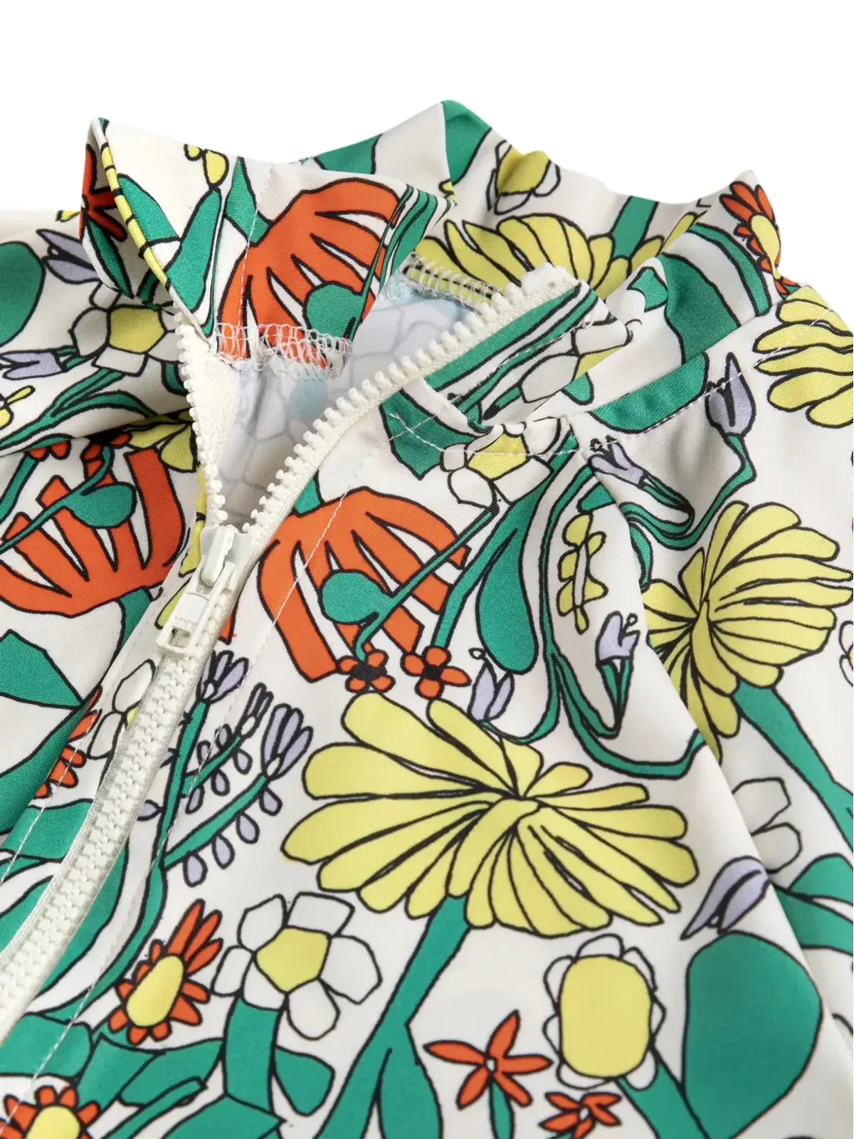 Bobo Choses Color Herbalist ジップ花柄プリント水着 - White - 画像2