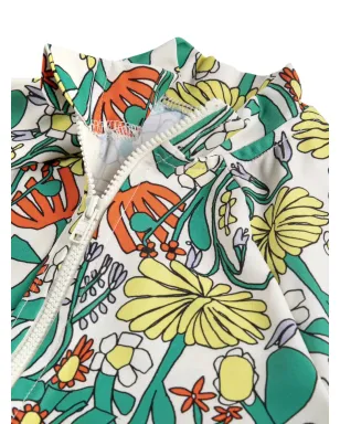 Bobo Choses Color Herbalist ジップ花柄プリント水着 - White - サムネイル2