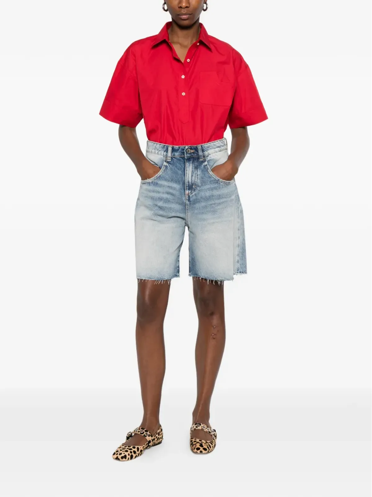ICON DENIM ほつれデニムショーツ - 画像2