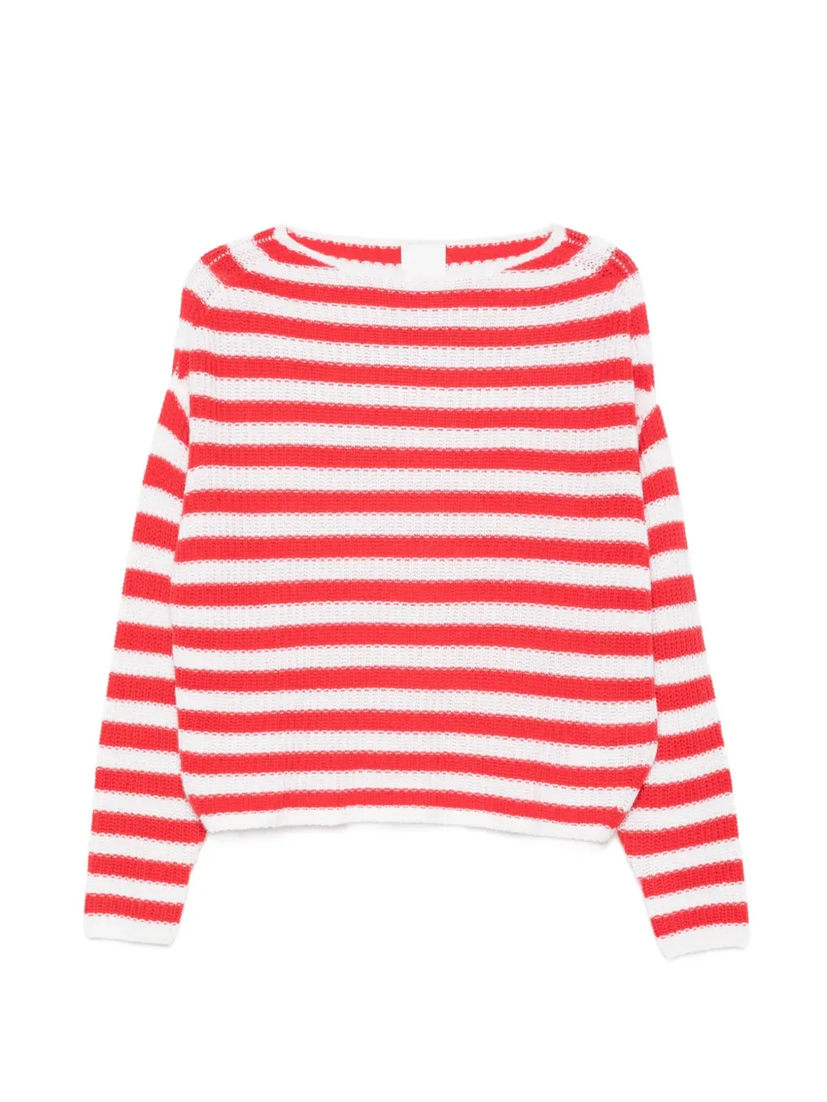 Allude ストライプボートネックセーター - 画像1