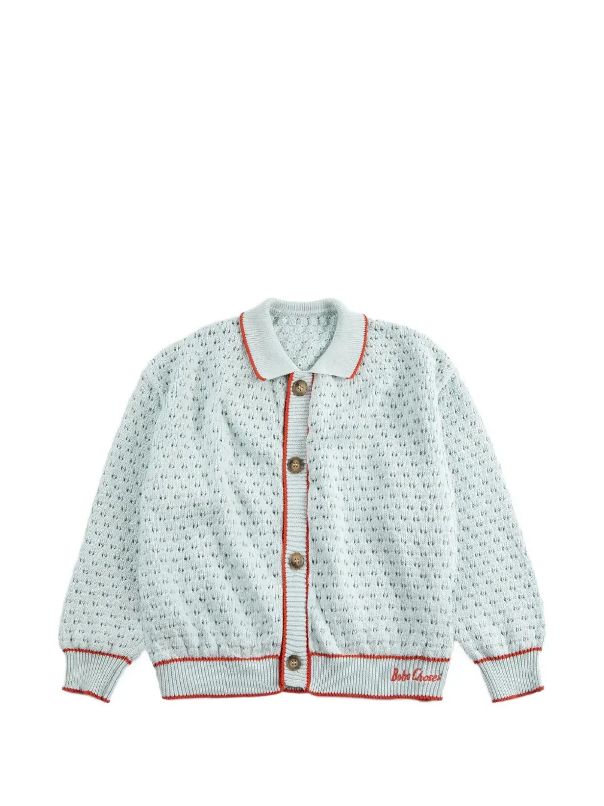 Bobo Choses BCオープンワークカーディガン ブルー - 画像1