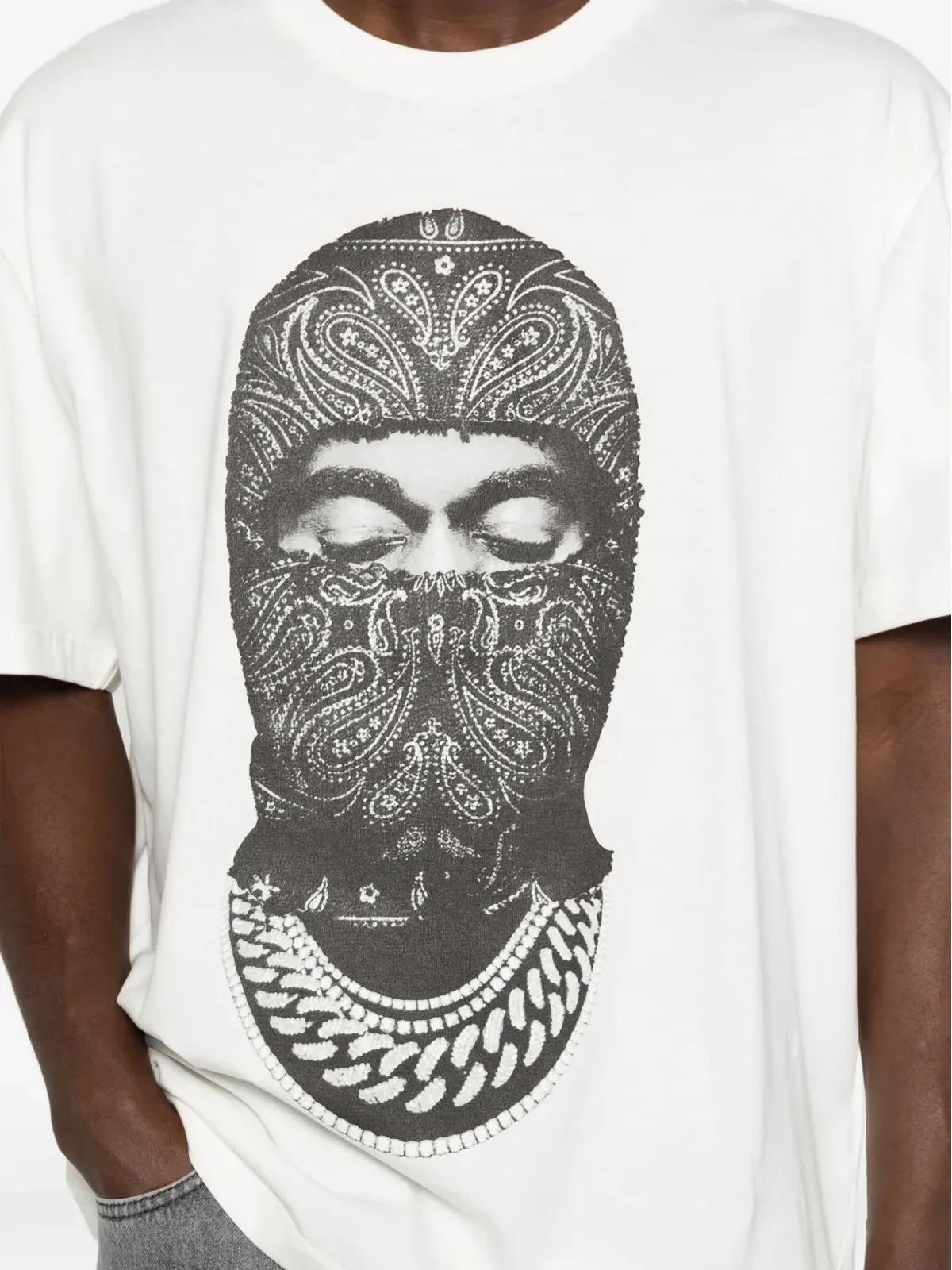 Ih Nom Uh Nit パセイリーマスク Tシャツ ホワイト - 画像5