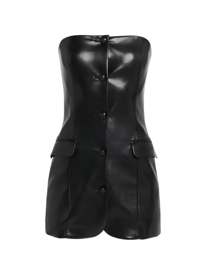 Alice + Olivia alice + olivia マディソン ボタン付きストラップレス ミニドレスの商品画像