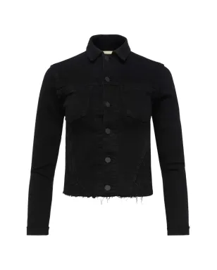 L'Agence Janelle raw-cut denim jacket - Black - サムネイル1