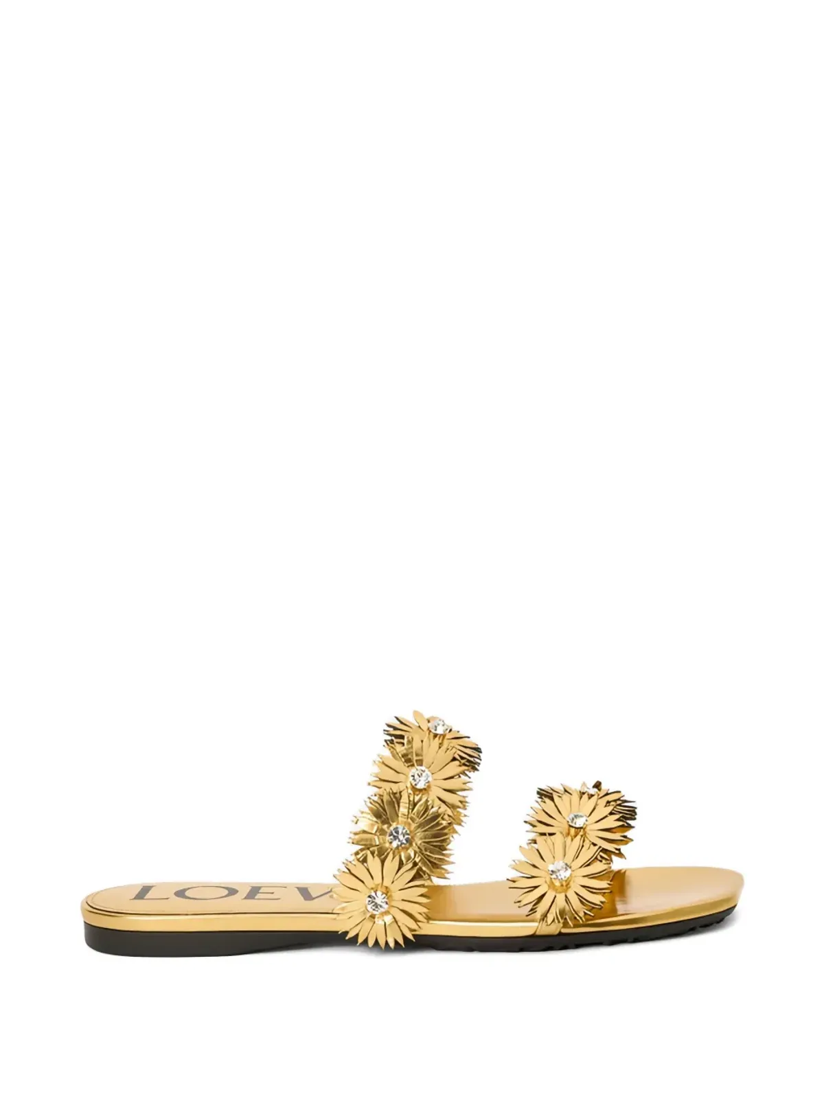 LOEWE 花モチーフ付きフラットサンダル - ゴールド - 画像1