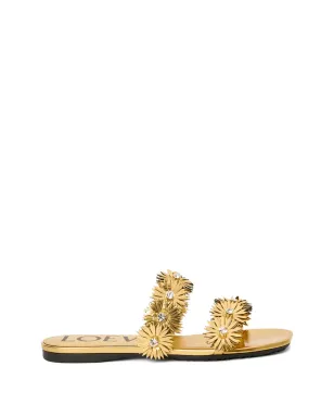 LOEWE 花モチーフ付きフラットサンダル - ゴールド - サムネイル1