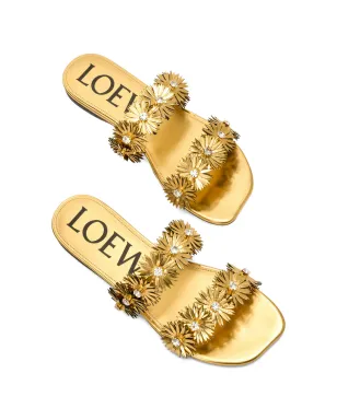LOEWE 花モチーフ付きフラットサンダル - ゴールド - サムネイル2