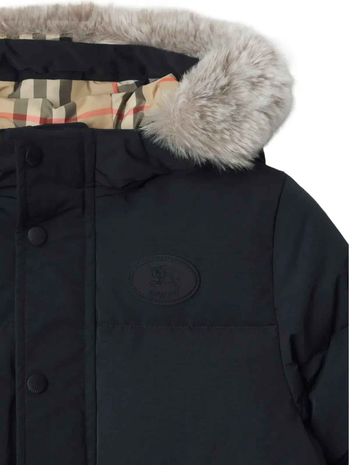Burberry Kids フード付きダウンコート - 画像3