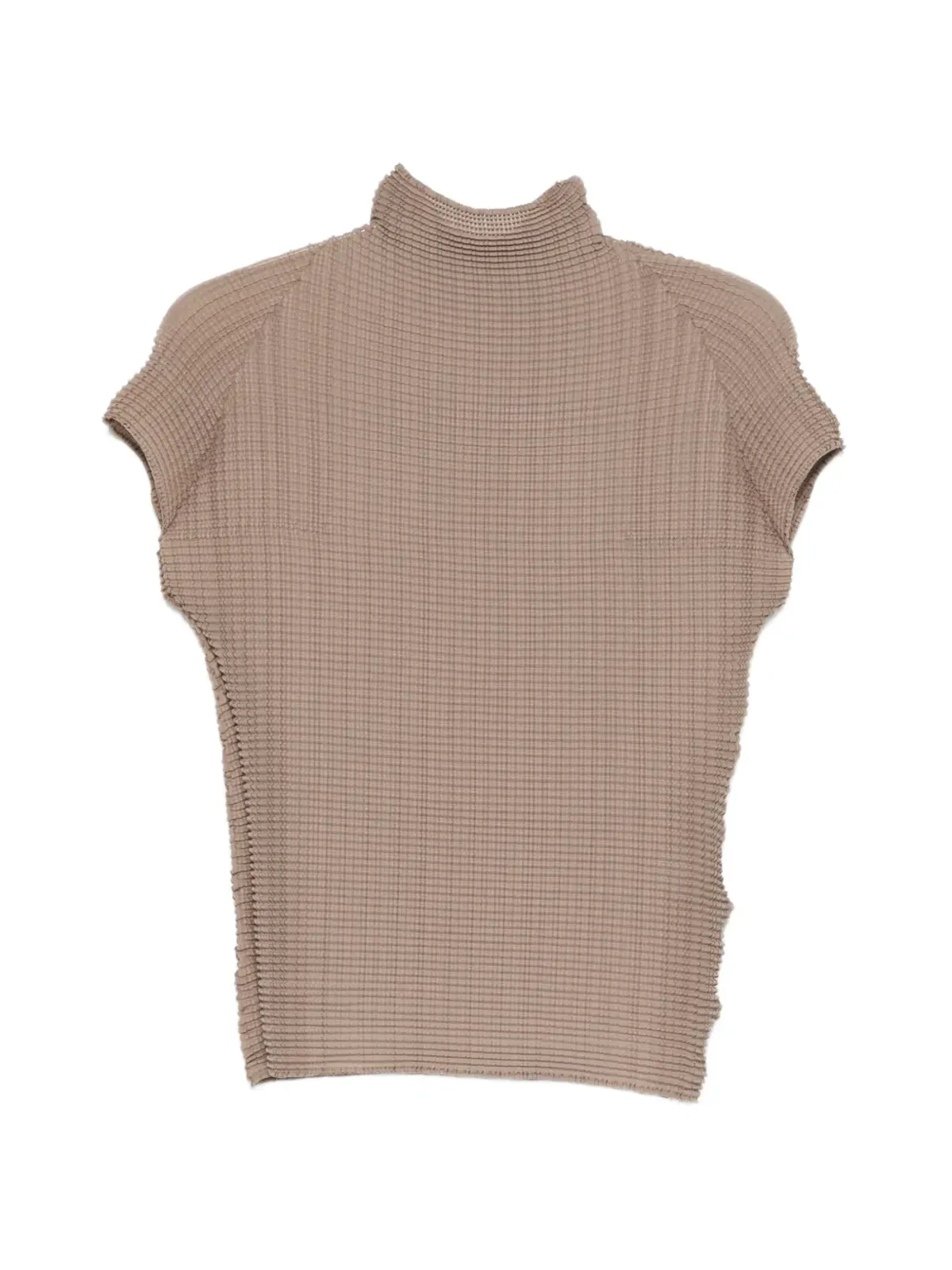 Issey Miyake リブ編みハイネックシャツ - ベージュ - 画像1