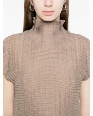 Issey Miyake リブ編みハイネックシャツ - ベージュ - サムネイル5