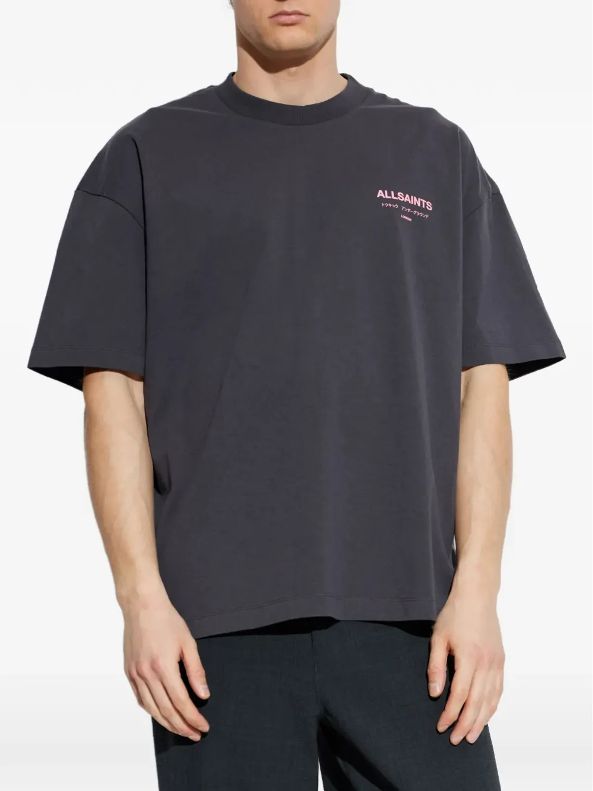 AllSaints アンダーグラウンド コットンTシャツ ブラック - 画像3