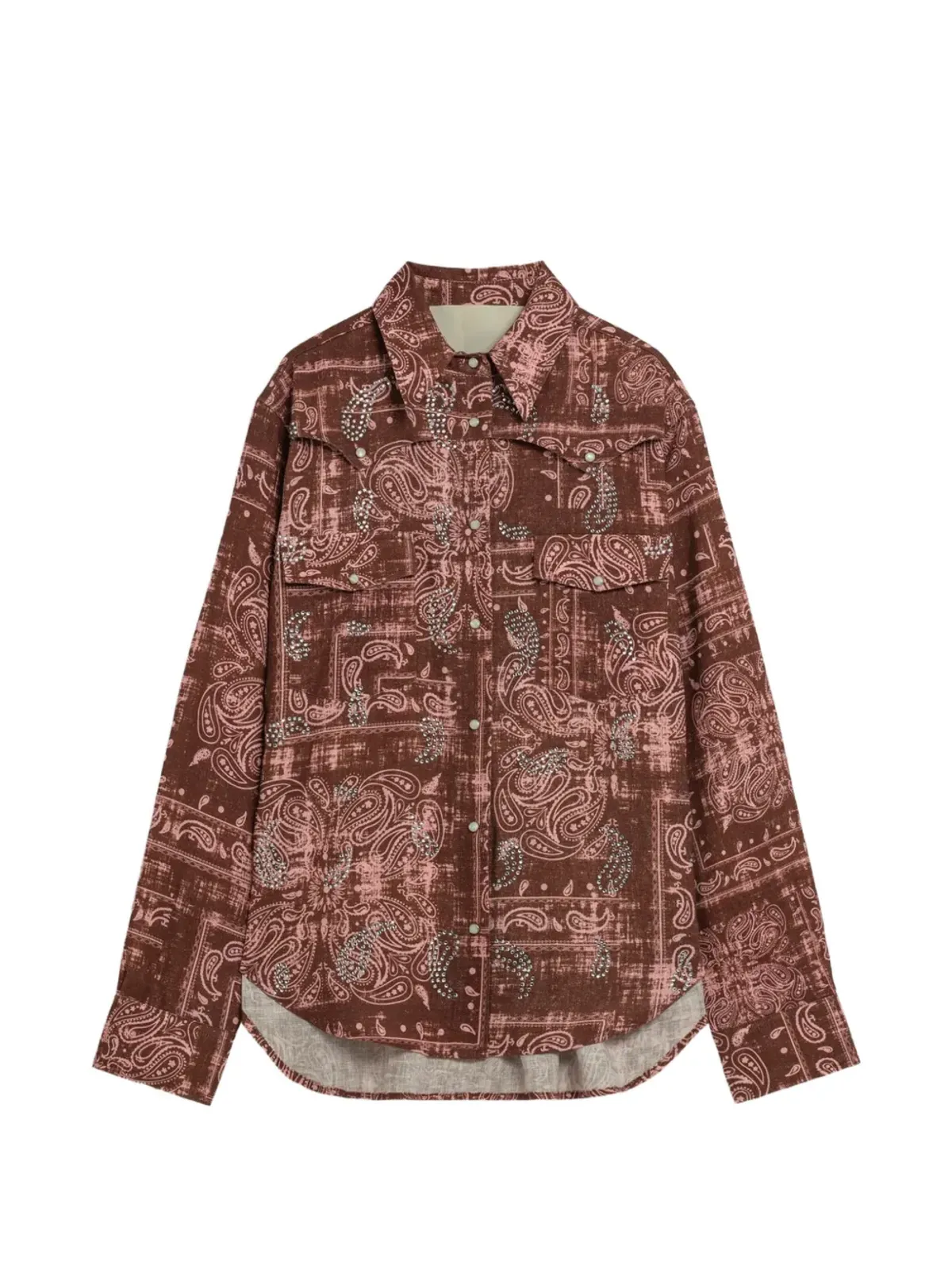A Paper Kid ポプリン ボタン留め ペイズリーシャツ - 画像1