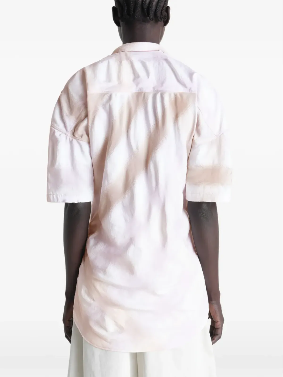 LEMAIRE scarf-detail short-sleeve shirt - Pink - 画像4