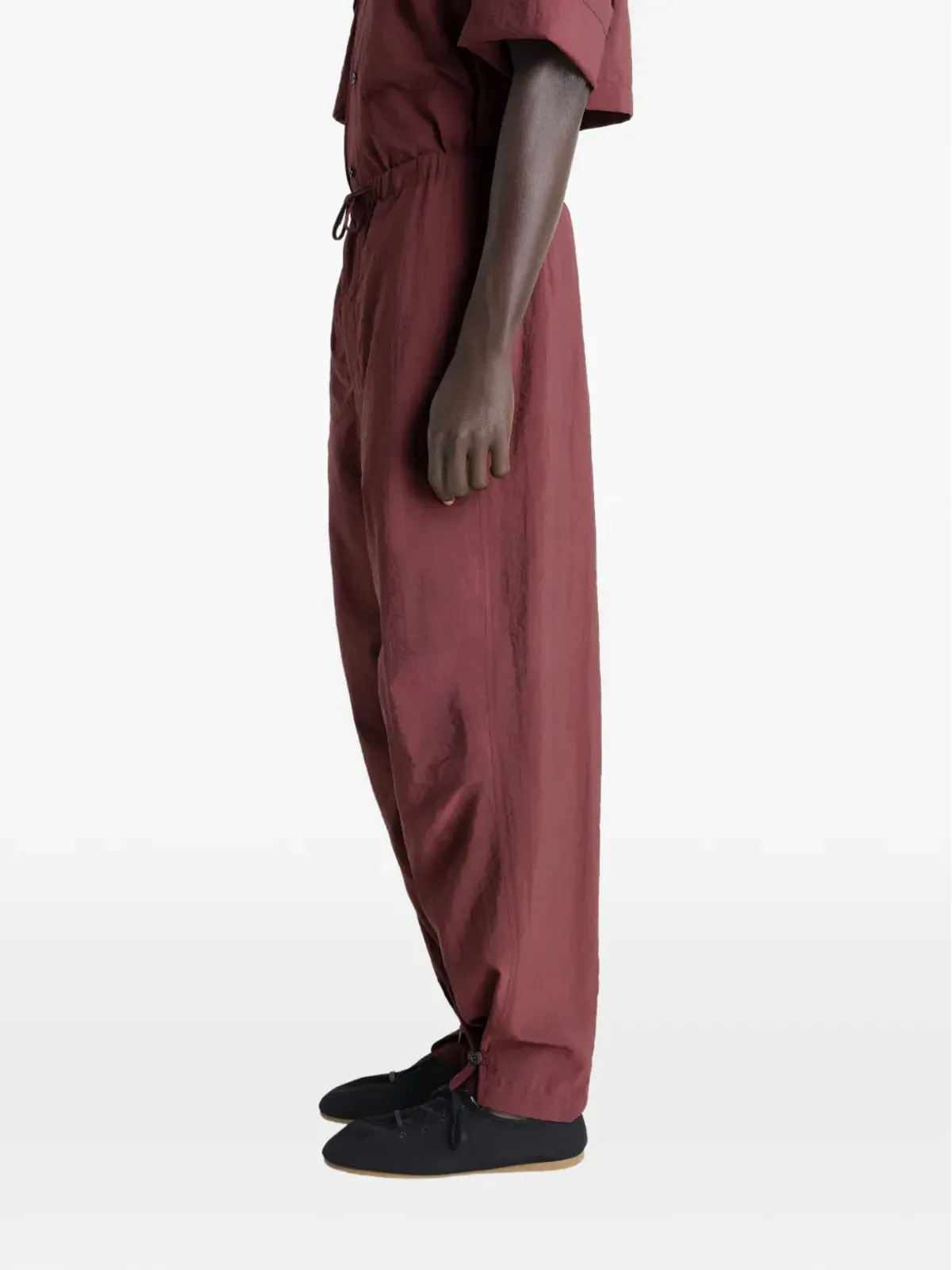 LEMAIRE ステッチドプリーツ パラシュートパンツ - レッド - 画像4