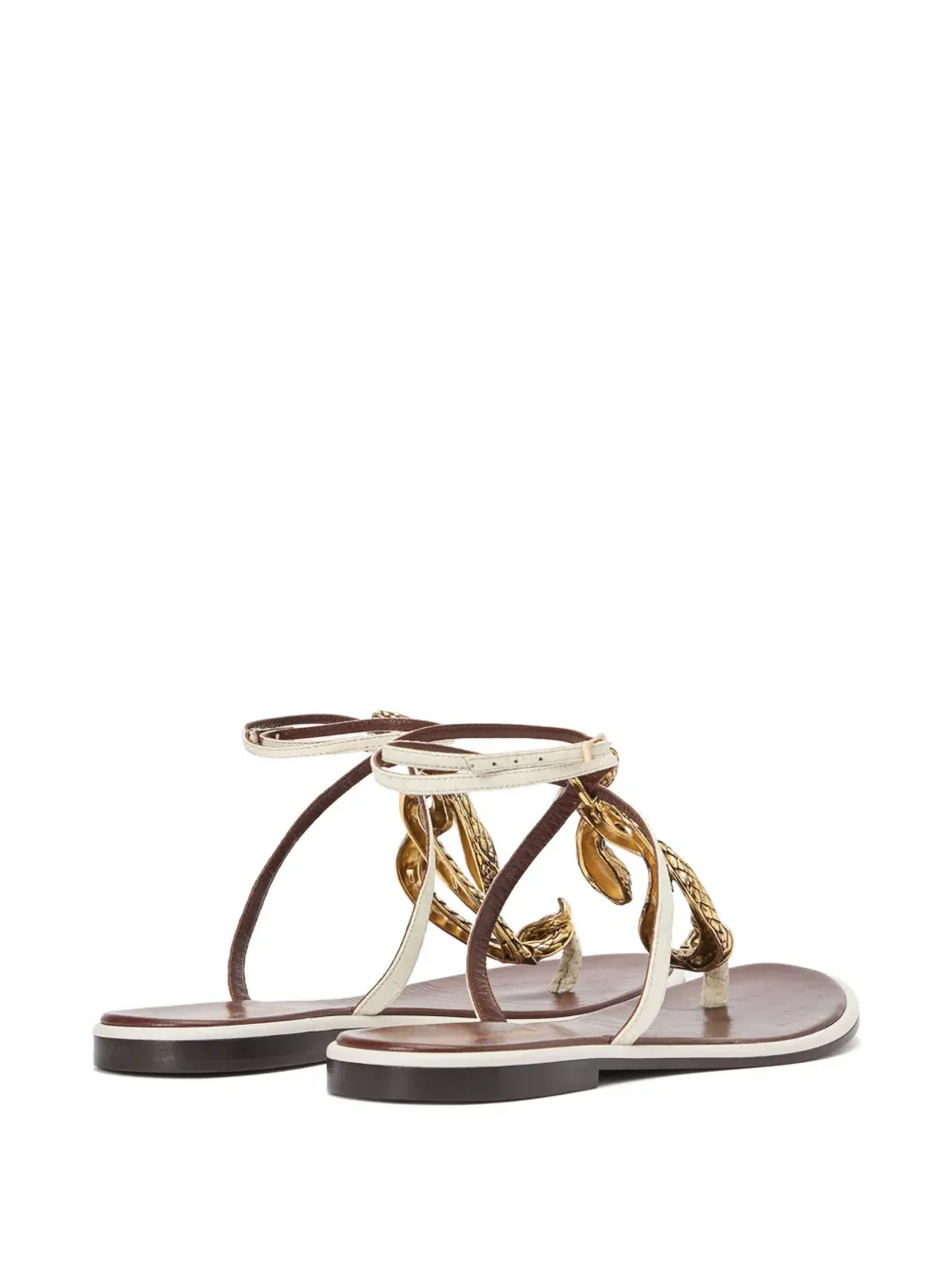 Roberto Cavalli ヘビ柄モチーフのフラットサンダル - 画像3