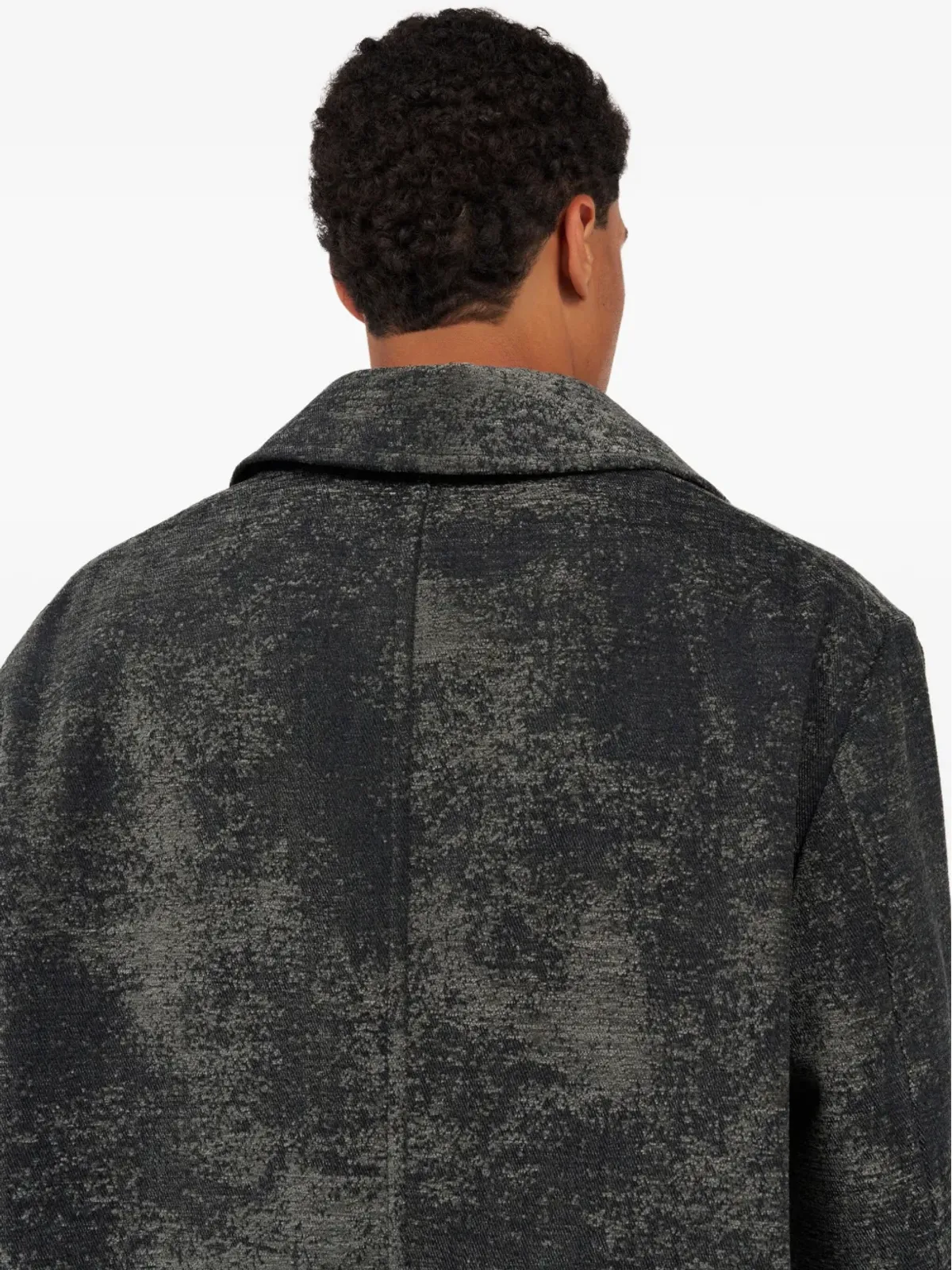 Roberto Cavalli double-breasted distressed-effect coat - Black - 画像5