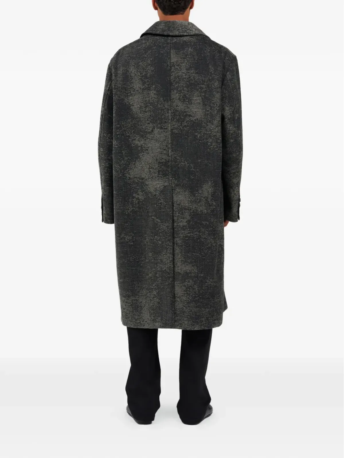Roberto Cavalli double-breasted distressed-effect coat - Black - 画像4