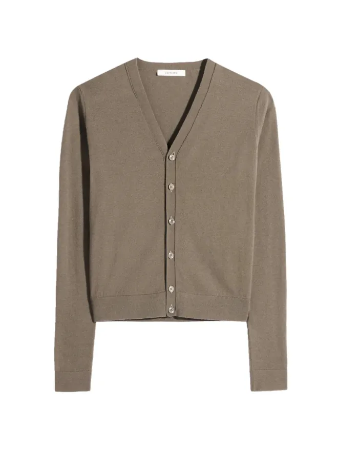 Lemaire LEMAIRE buttoned V-neck cardigan - Brownの商品画像