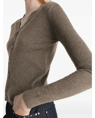 LEMAIRE buttoned V-neck cardigan - Brown - サムネイル5
