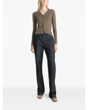 LEMAIRE buttoned V-neck cardigan - Brown - サムネイル2