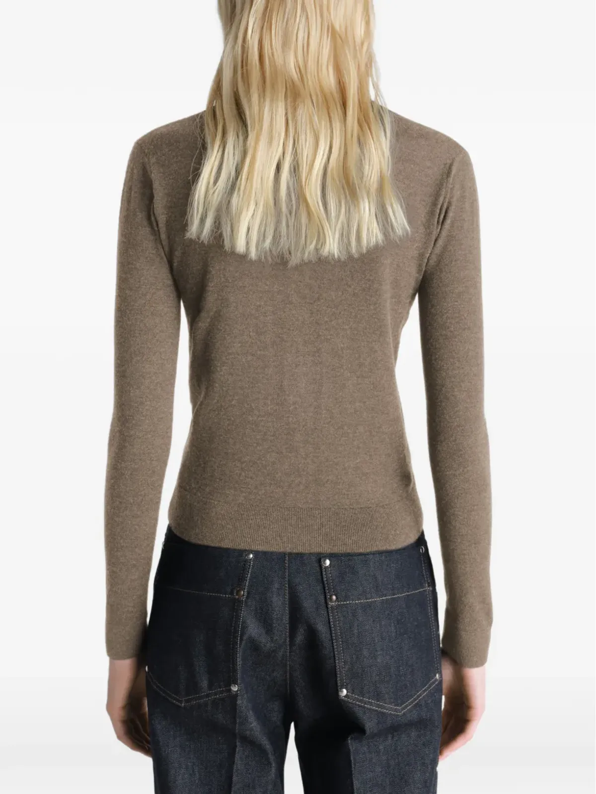 LEMAIRE buttoned V-neck cardigan - Brown - 画像4