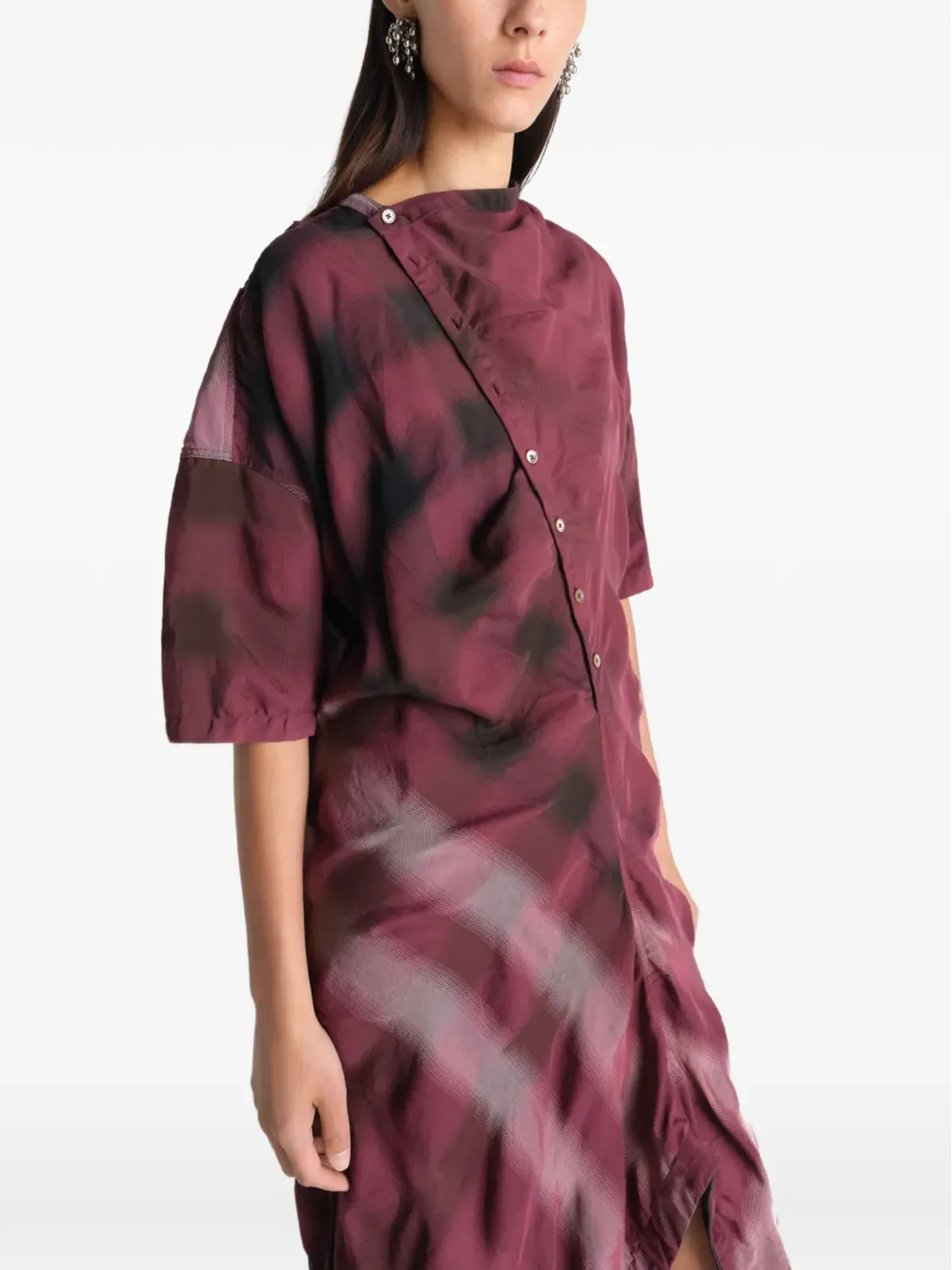 LEMAIRE アシンメトリックカウルミディシャツドレス - 画像5