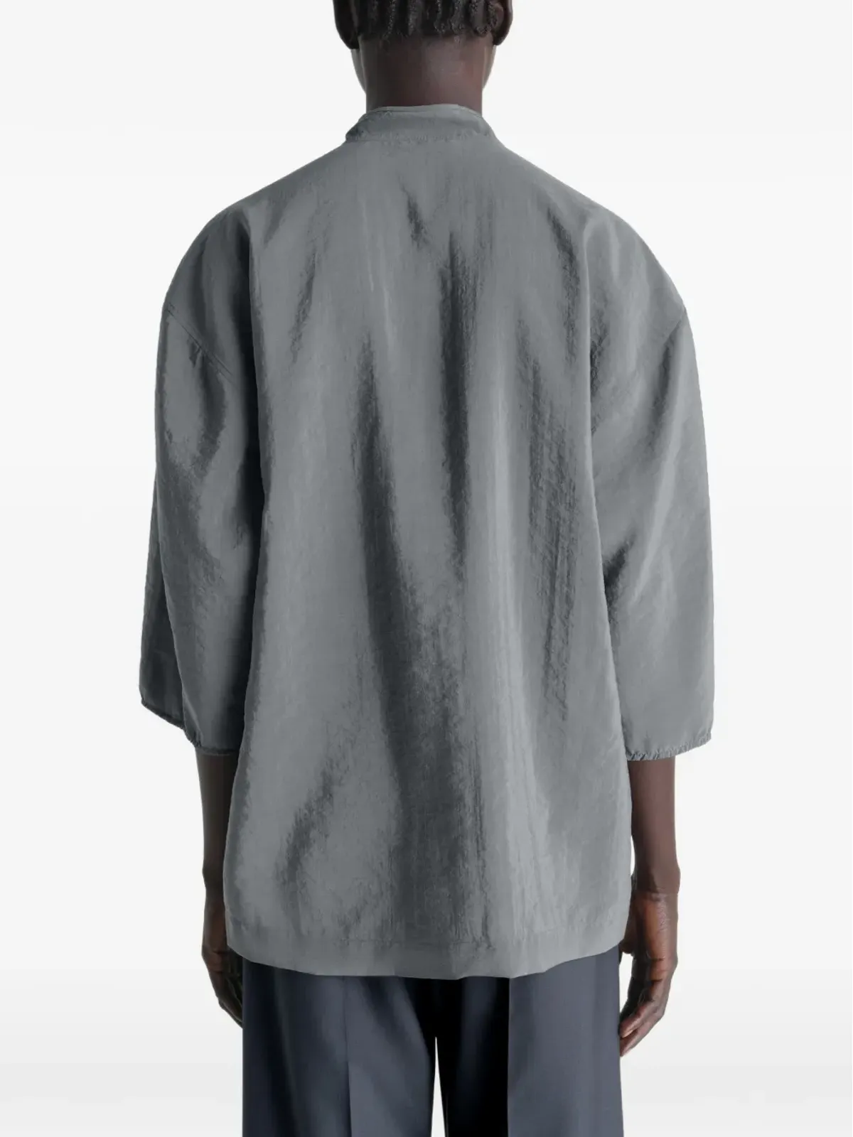 LEMAIRE フリル付き ジュエルボタン ブラウス - グレー - 画像5