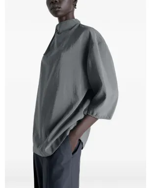 LEMAIRE フリル付き ジュエルボタン ブラウス - グレー - サムネイル4