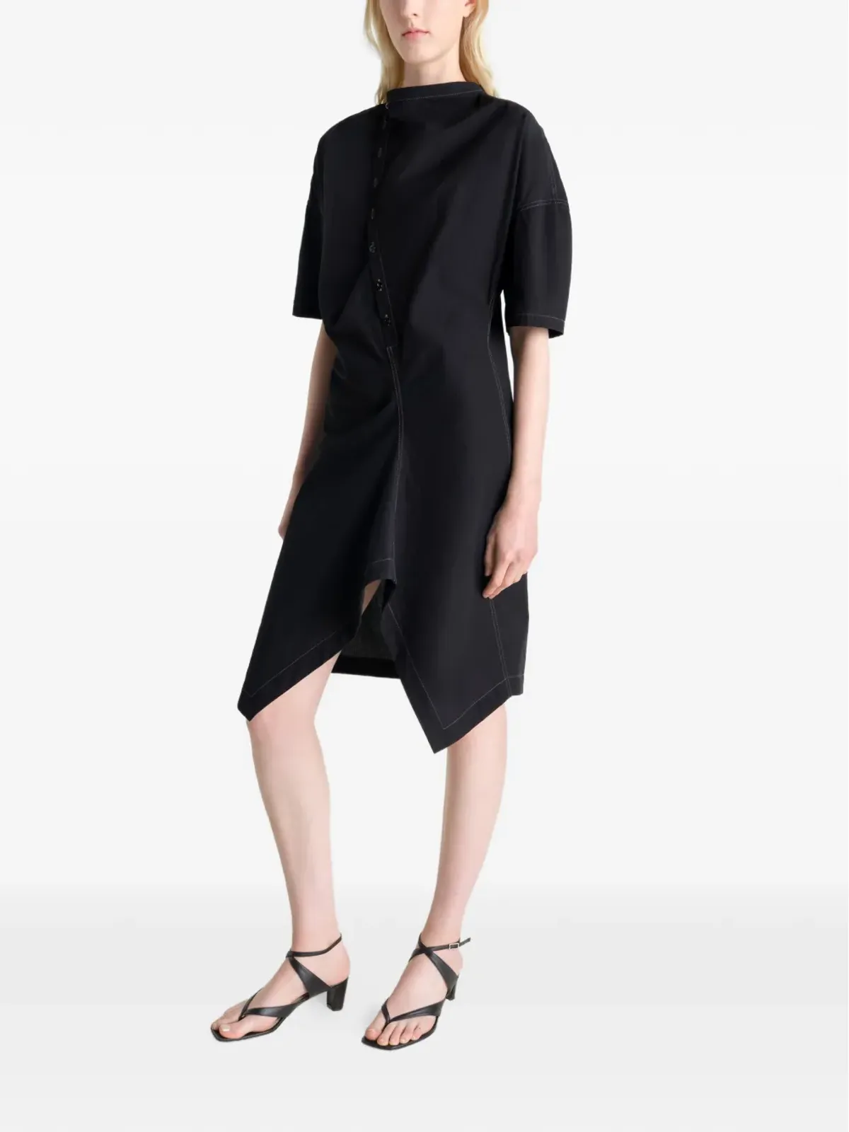 LEMAIRE アシンメトリック ミニ シャツドレス - 画像3