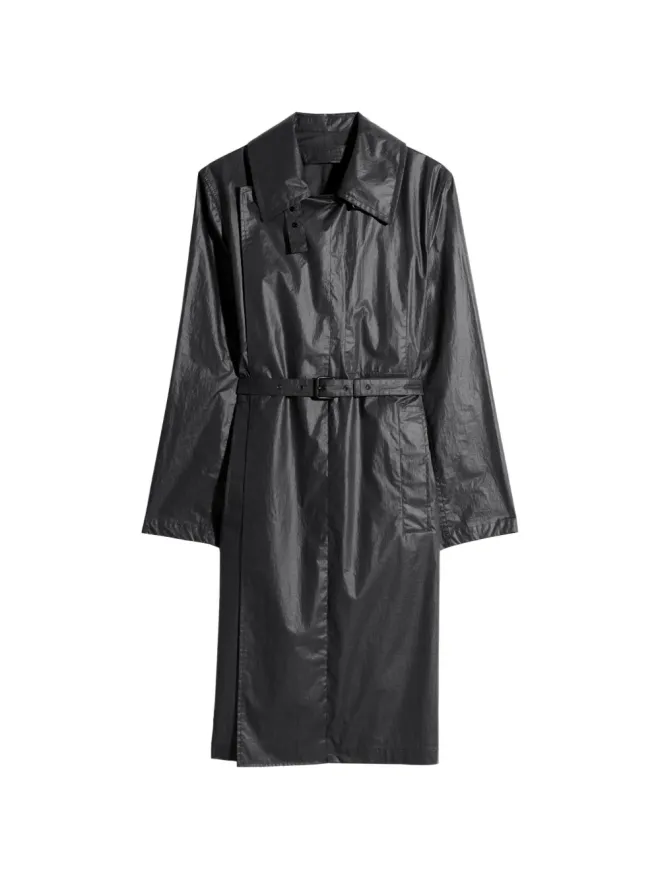 Lemaire LEMAIRE belted collar wrap coat - Blackの商品画像