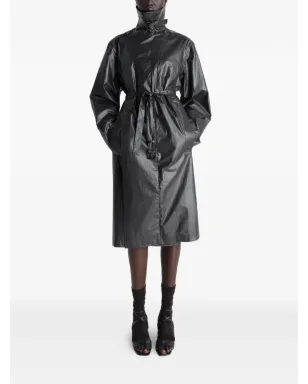 LEMAIRE belted collar wrap coat - Black - サムネイル2